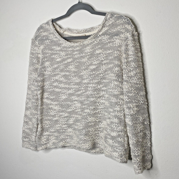 Ace Delivery Off White Cream Gray Marled Light Weight Boucle Sweater Size XS - Picture 2 of 11